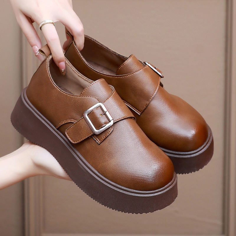 Damen Modische Schnürschuhe mit trendiger Schnallen-Optik EB