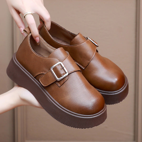 Damen Modische Schnürschuhe mit trendiger Schnallen-Optik EB