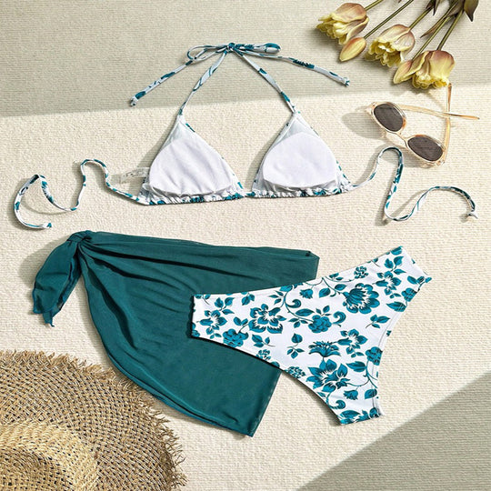 Damen Triangel-Bikini mit seitlichem Wickelrock EB
