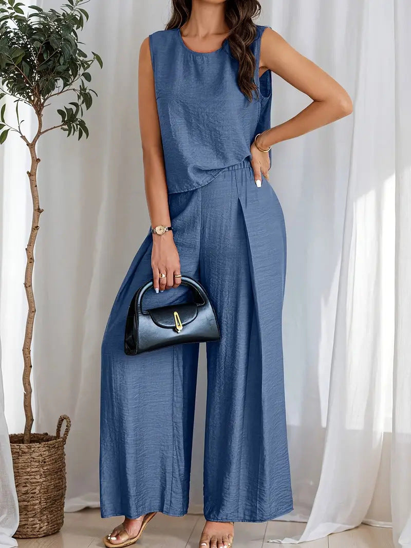 Damen weiches Oberteil und elegante weite Hose EB