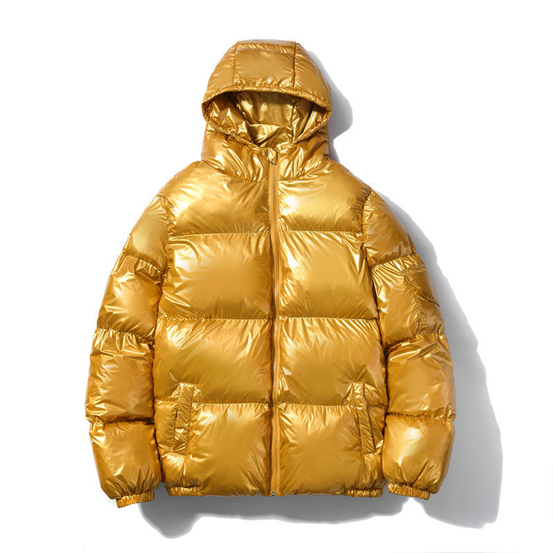 Unisex nan glänzende Steppjacke mit Kapuze, wärmeisolierender Füllung und winddichter Membran EB