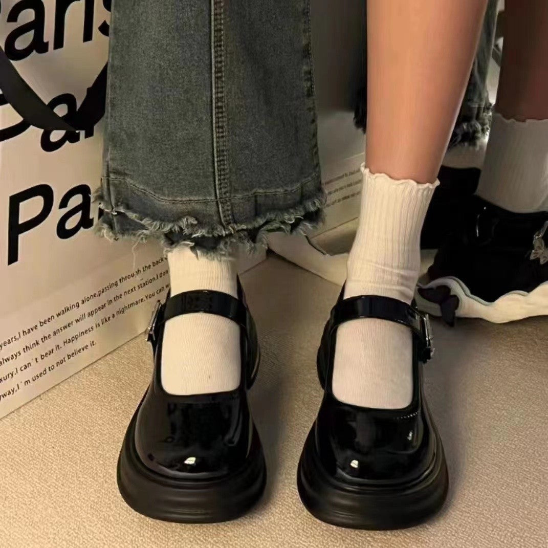 Damen Modische Plateau-Pumps mit verstellbarem Riemen und stabiler Sohle EB