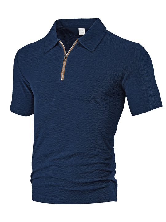 Herren Polo-Shirt mit elegantem Reißverschluss und strukturiertem Design EB