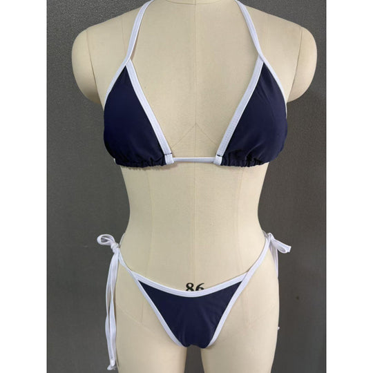 Damen Triangel-Bikini mit verstellbaren Trägern und charmantem Knoten EB