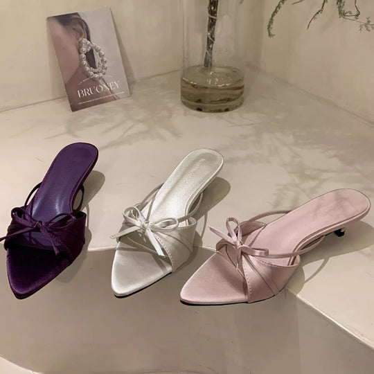 Damen elegante Sling-Sandalen mit modischem Schleifendetail und komfortabler Sohle EB