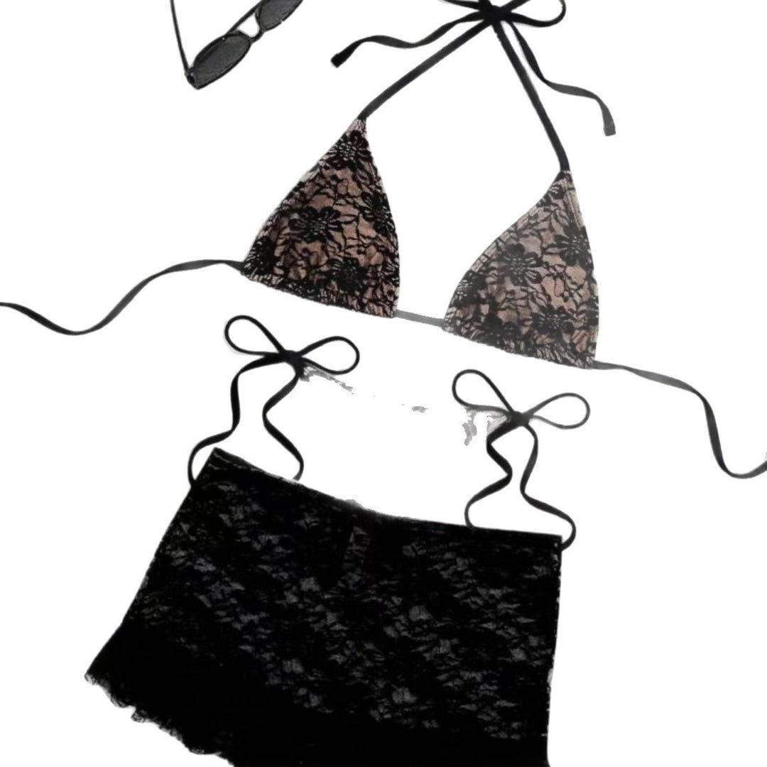 Damen Spitzen-Bikini mit Rüschen EB