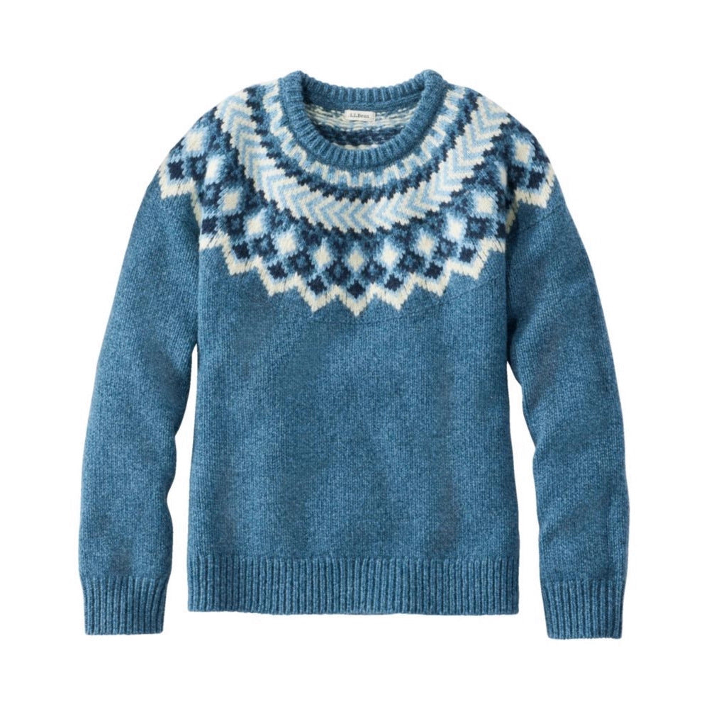 Damen nan Norwegerpullover aus Wollmix mit Rundhalsausschnitt und traditionellem Fair-Isle-Yoke EB