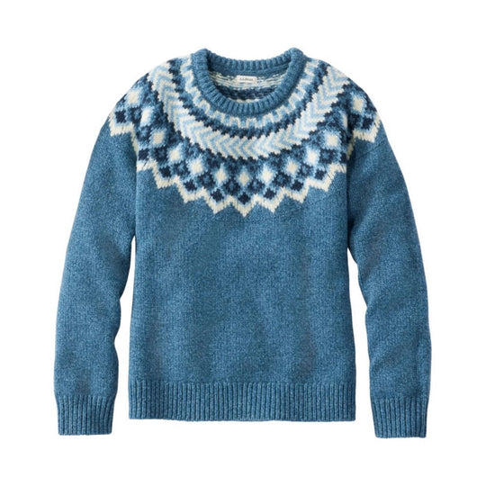 Damen nan Norwegerpullover aus Wollmix mit Rundhalsausschnitt und traditionellem Fair-Isle-Yoke EB