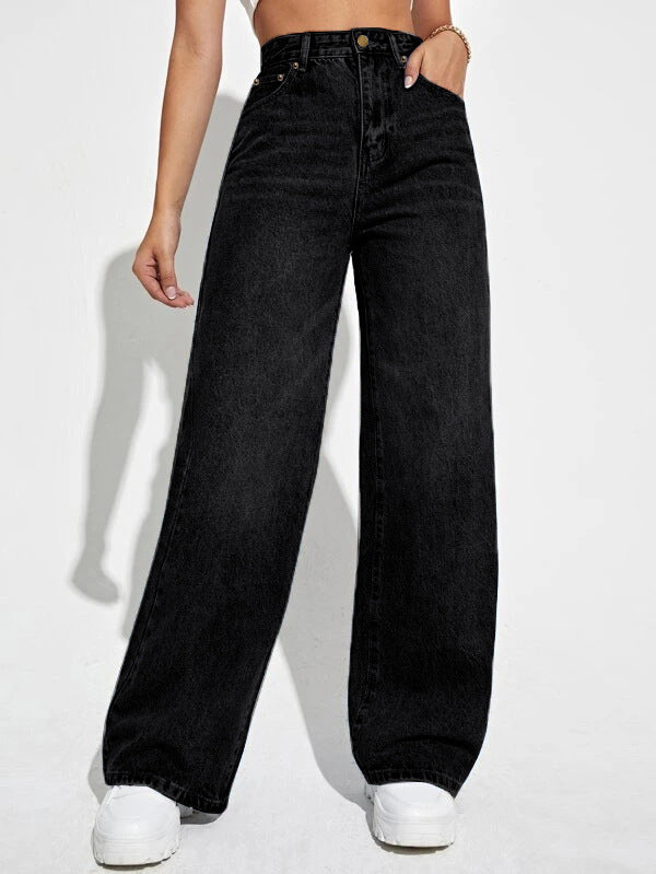 Damen Weite Denim-Hose mit lässigem Schnitt EB