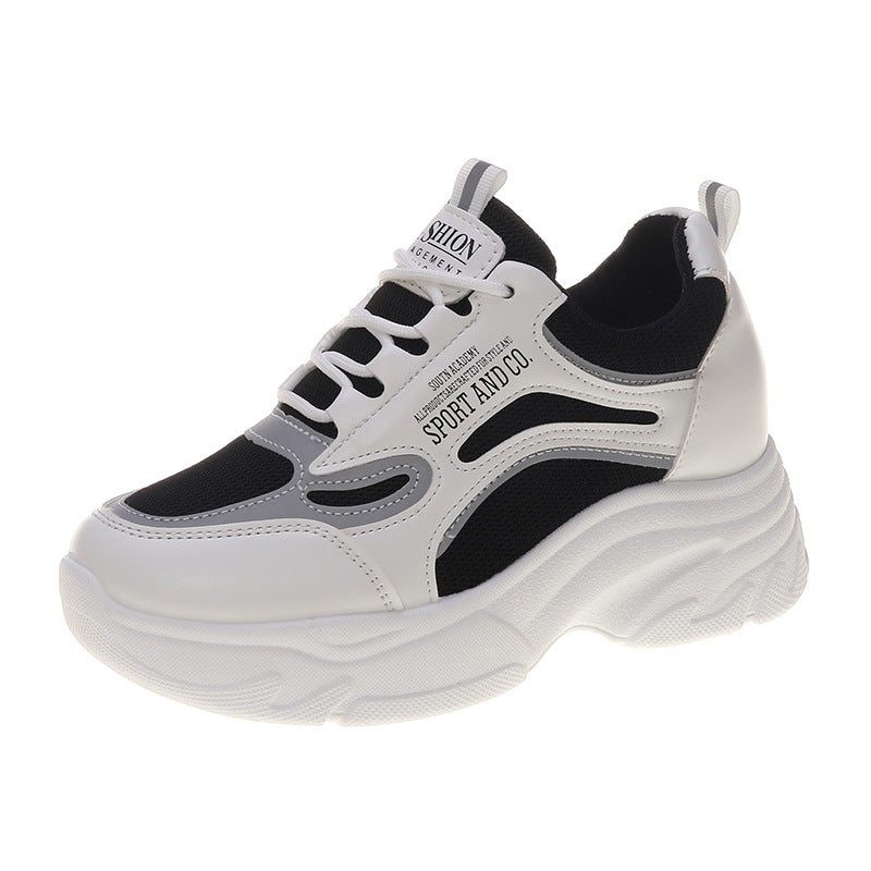Damen Sportliche Plateau Sneakers mit dämpfender Sohle für optimalen Komfort EB