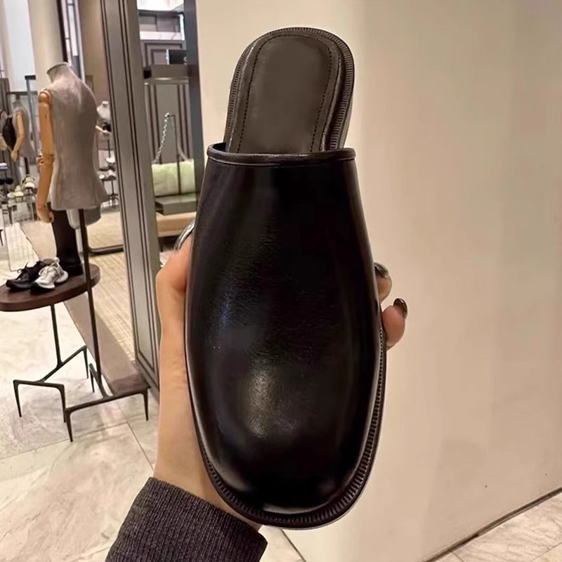 Damen elegante Pantoletten mit weichem Lederoberteil und komfortabler Innensohle EB