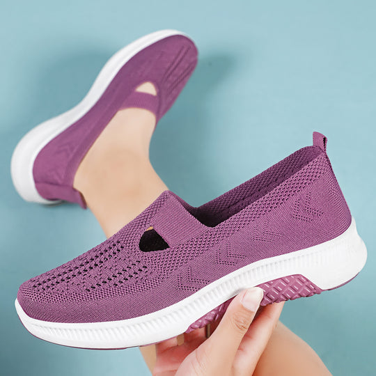 Damen Atmungsaktive Slip-On Sneakers mit elastischen Einsätzen EB