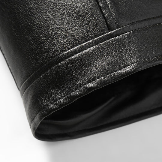 Herren warme Lammlederjacke mit gefüttertem Kragen EB