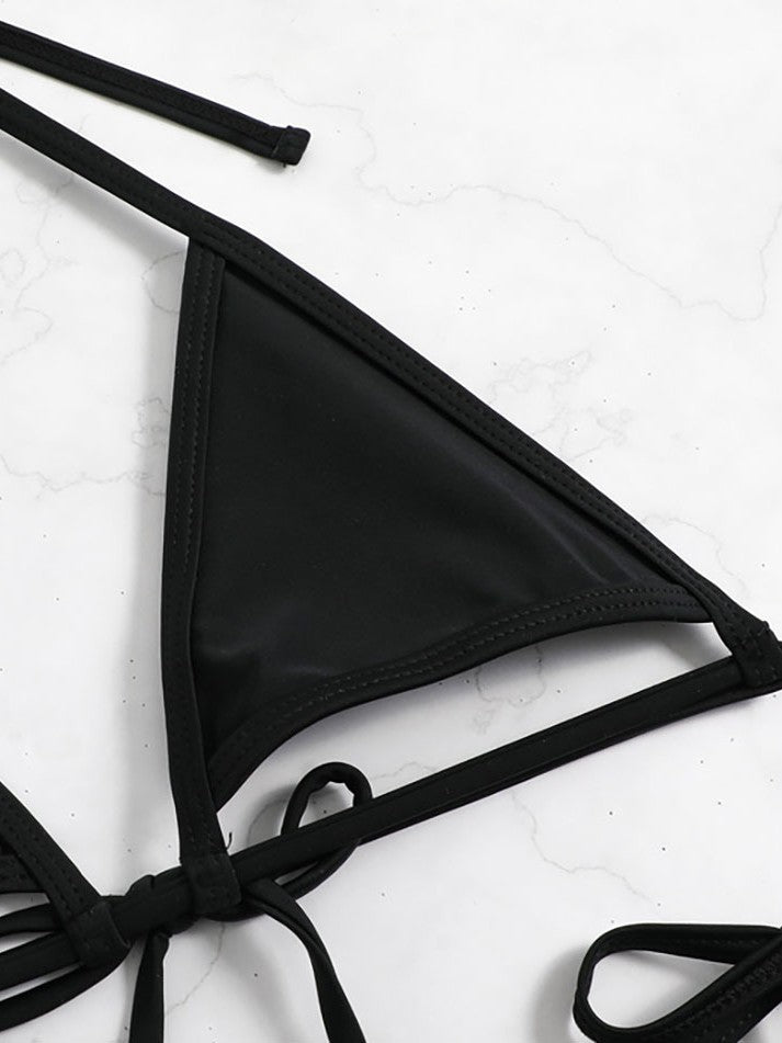 Damen Triangel-Bikini mit dekorativen Bindebändern EB
