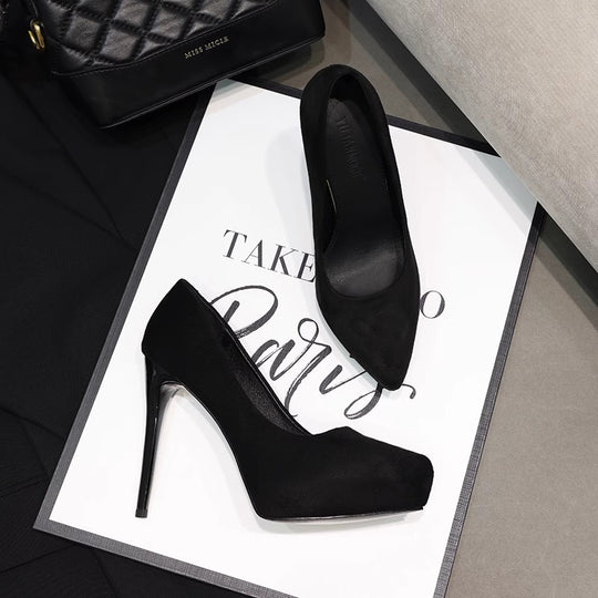 Damen spitze High Heel Pumps mit eleganter Plateausohle EB