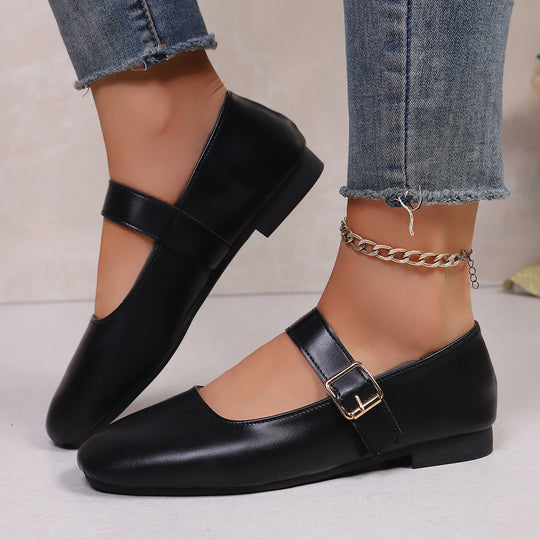 Damen Ballerina-Schuhe mit verstellbarem Riemendesign und bequemem Fußbett EB