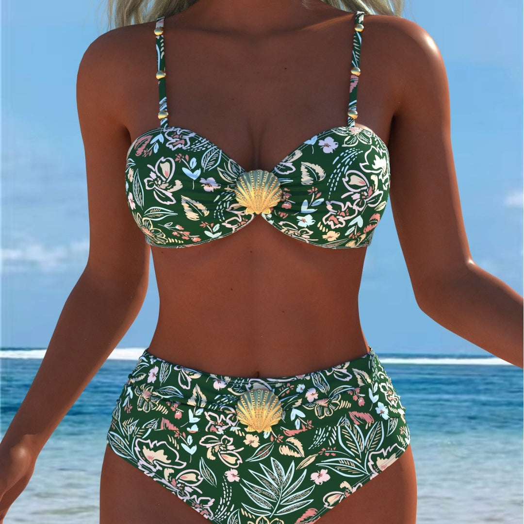 Damen Bikini-Set mit elegantem Balconette-Oberteil und hochgeschnittenen Badeshorts EB