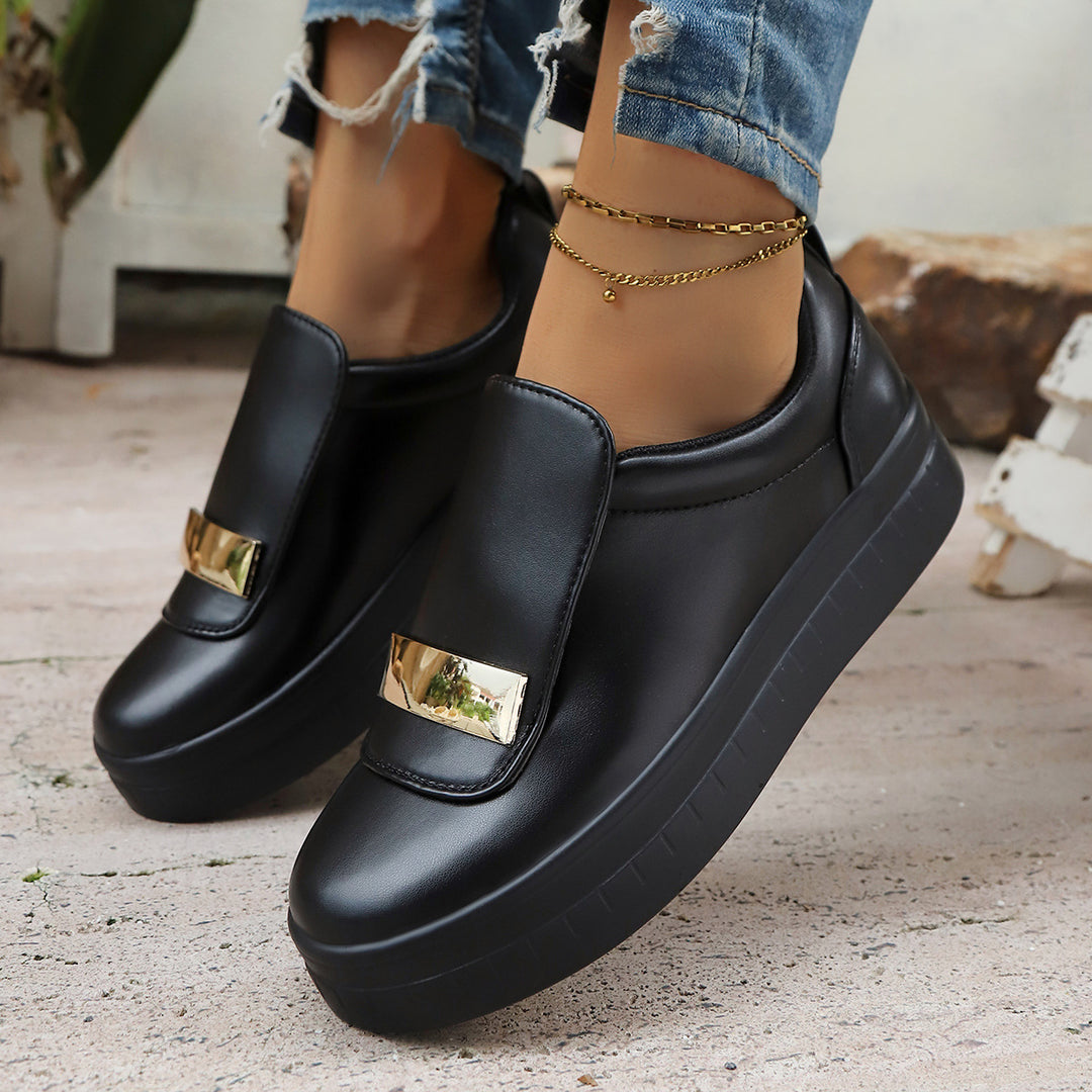 Damen Sneakers mit modischem Klappdesign und komfortabler Plateausohle EB