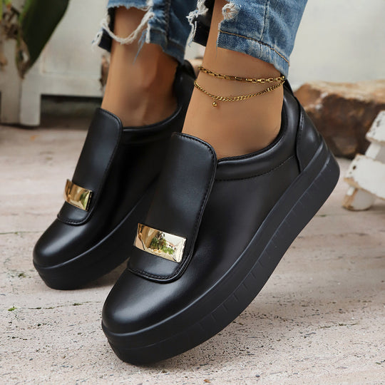 Damen Sneakers mit modischem Klappdesign und komfortabler Plateausohle EB