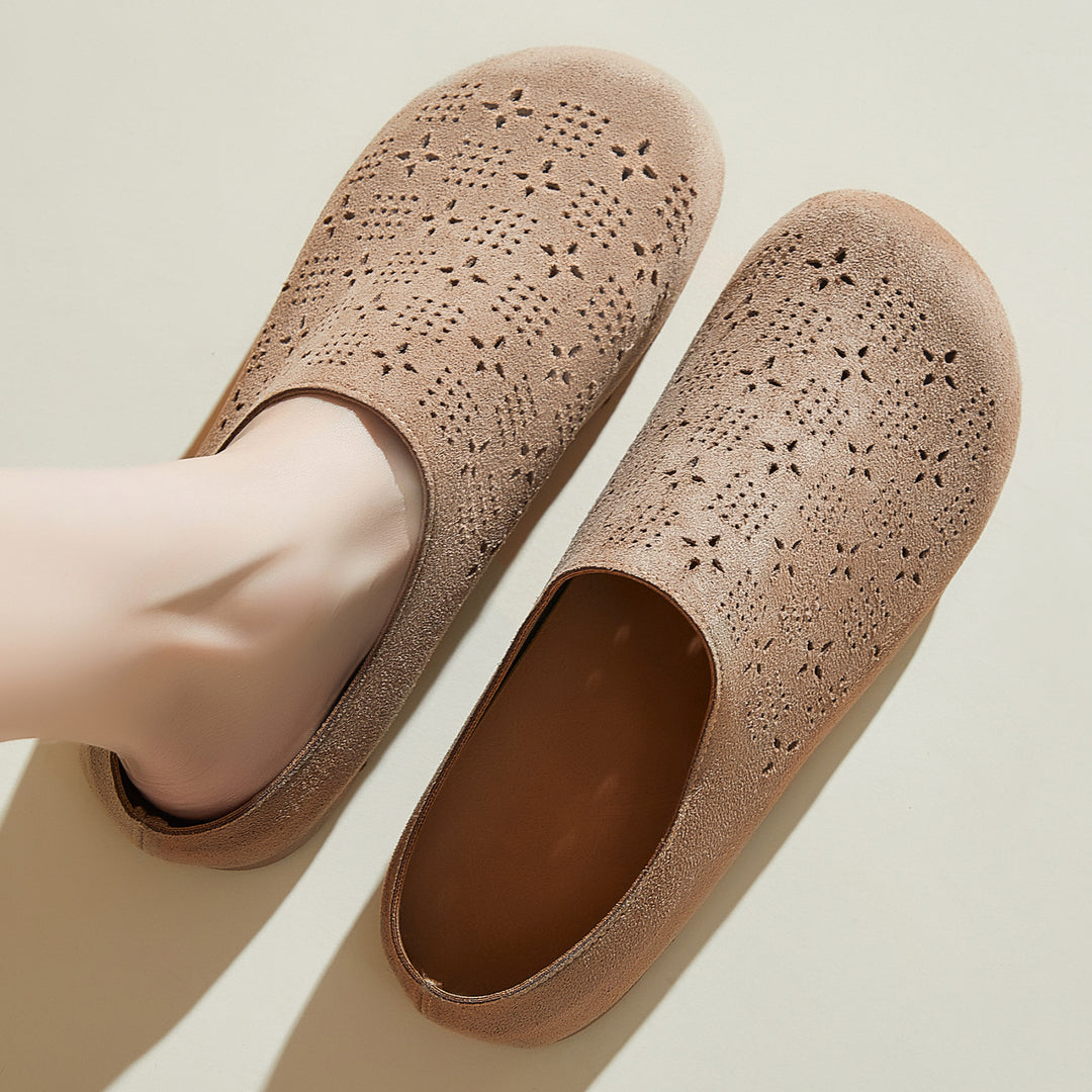 Damen nan Komfort-Mule mit Laserperforation und geformtem Memory-Fußbett EB