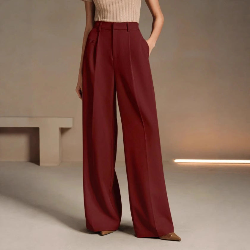 Damen Weite und elegante Anzughose mit hohen Bund EB