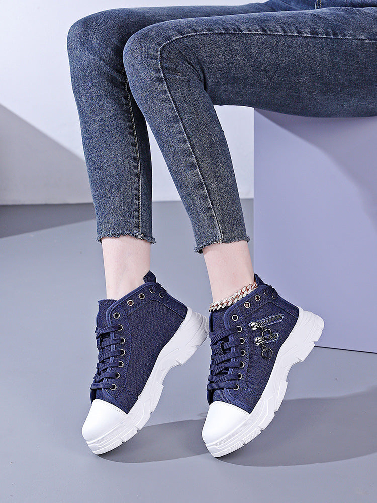 Damen modische Sneakers mit gewebtem Obermaterial und auffälligen Akzenten EB
