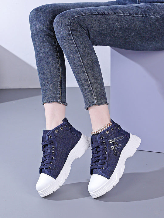 Damen modische Sneakers mit gewebtem Obermaterial und auffälligen Akzenten EB
