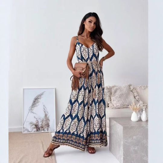 Damen Bohemian Weitbeiniger Bodysuit EB
