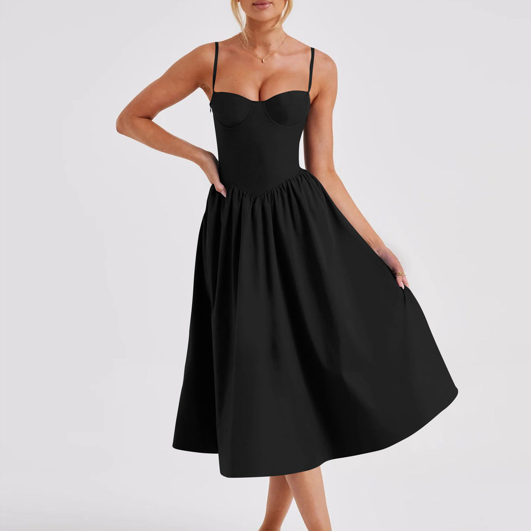 Damen Midi-Kleid mit taillierter Silhouette und A-Linie EB