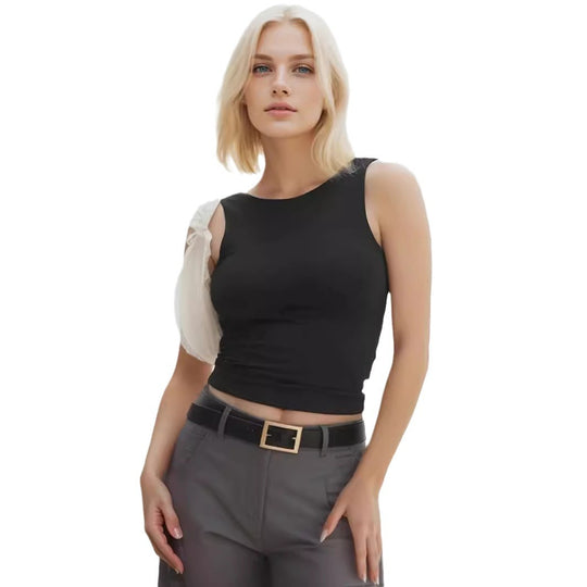 Damen ärmelloses Basic-Top mit elegantem Schnitt EB