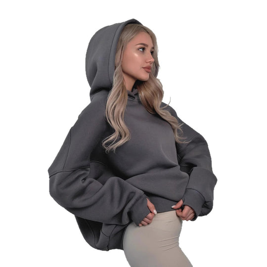 Damen oversized Kapuzenpullover mit extraweiter Passform und tief geschnittener Kapuze Eichborn Berlin