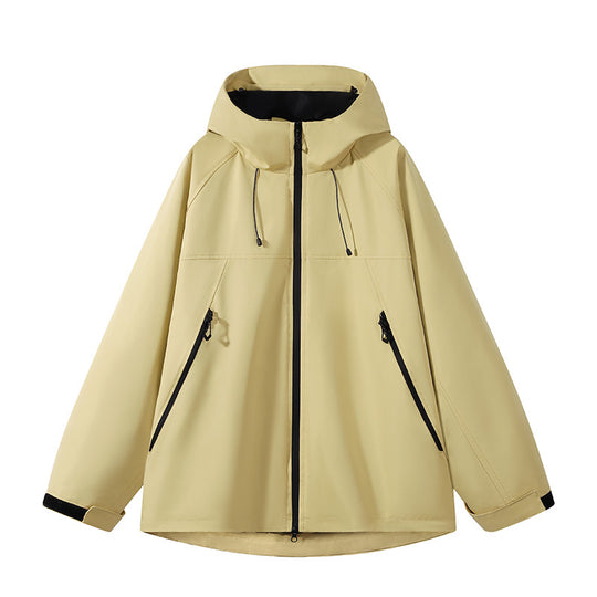 Herren elastische Softshell-Hoodiejacke mit ergonomischem Raglanschnitt, Zwei-Wege-Reißverschluss und verstellbaren Klettmanschetten EB