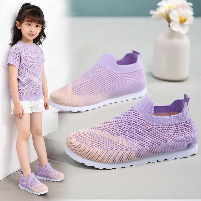 Damen Atmungsaktive Slip-On Sneakers mit flexiblem Mesh-Obermaterial EB