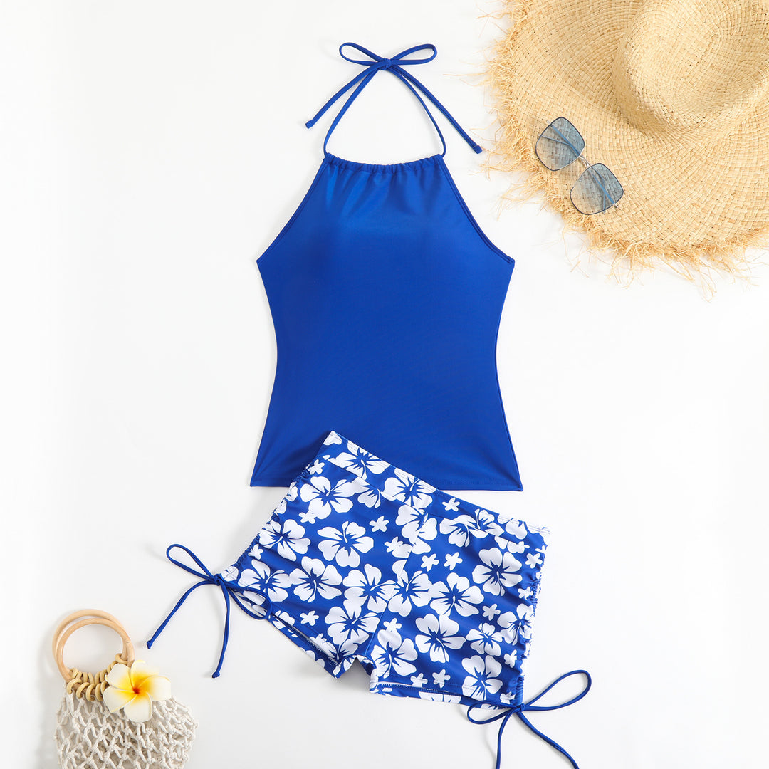 Damen Sportlicher Badeset mit modischen Blumenmuster EB