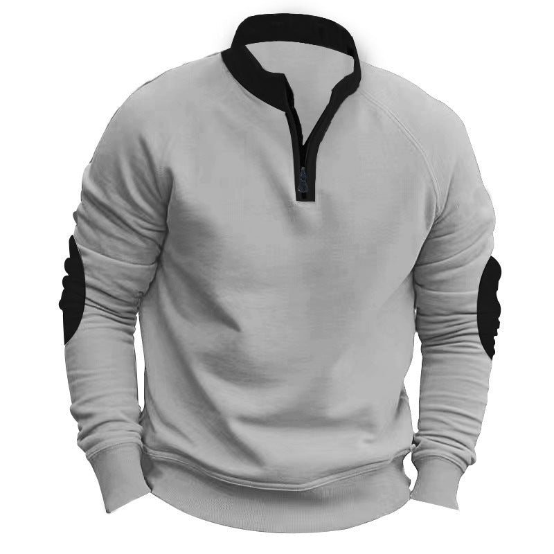 Herren Sweatshirt mit strukturiertem Reißverschluss EB