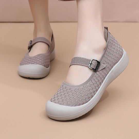 Damen Bequeme und atmungsaktive Freizeit-Schuhe mit verstellbarem Riemen EB