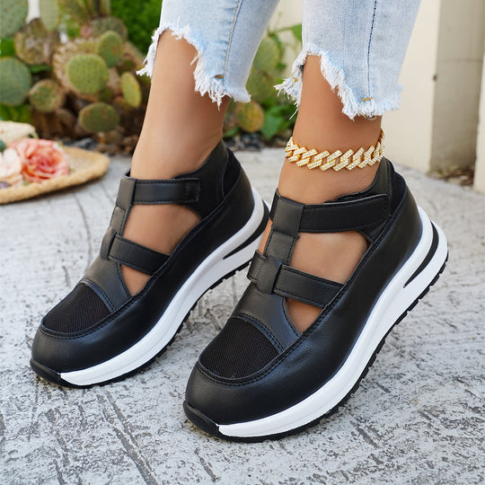 Damen Bequeme und atmungsaktive Sneakers mit Klettverschluss EB