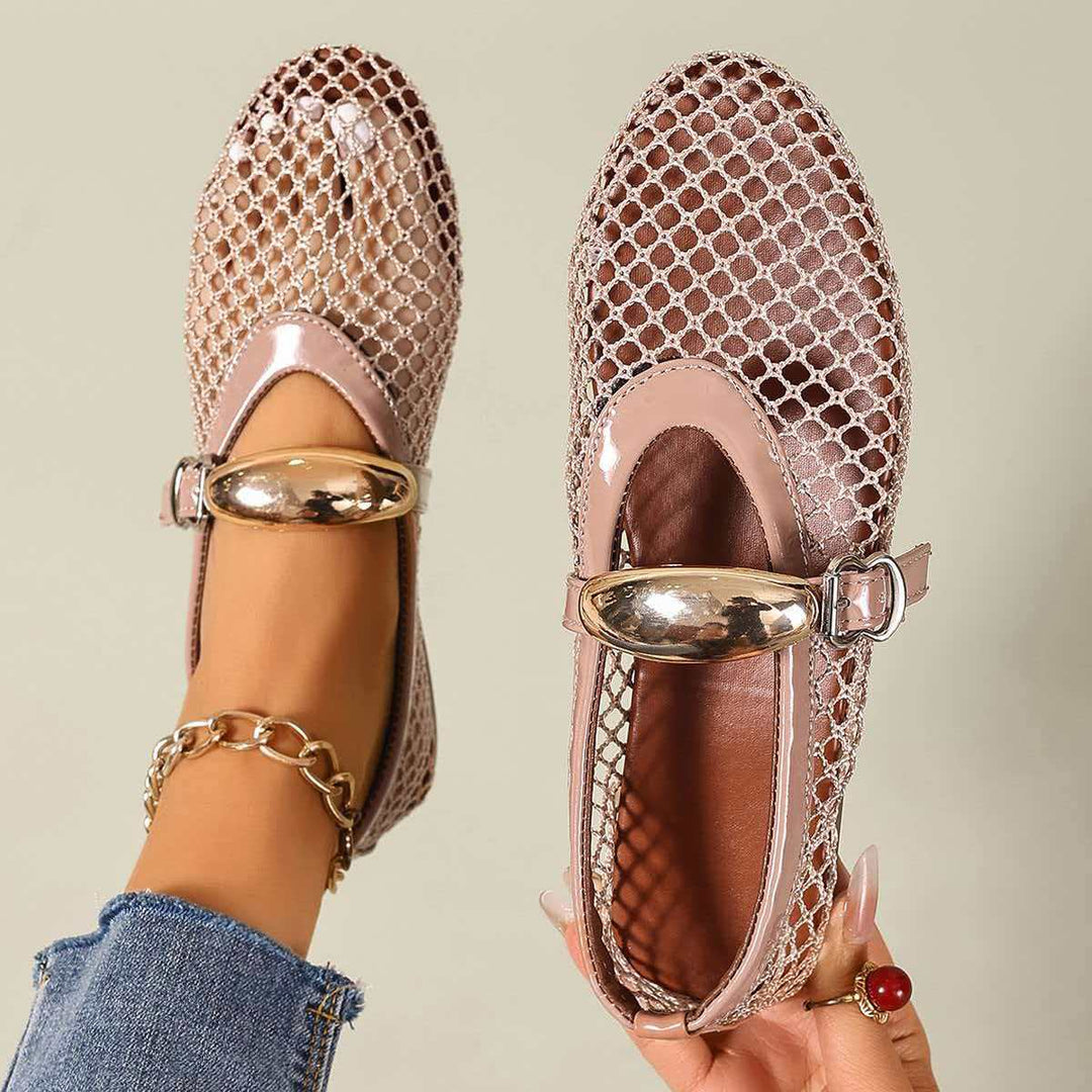 Damen stilvolle Netzschuhe mit modischem Riemen EB