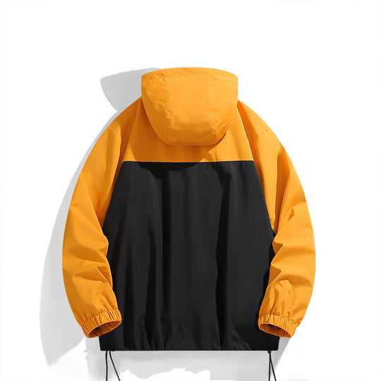 Herren winddichte Funktionsjacke mit stylischem Farbkontrast und praktischen Taschen EB