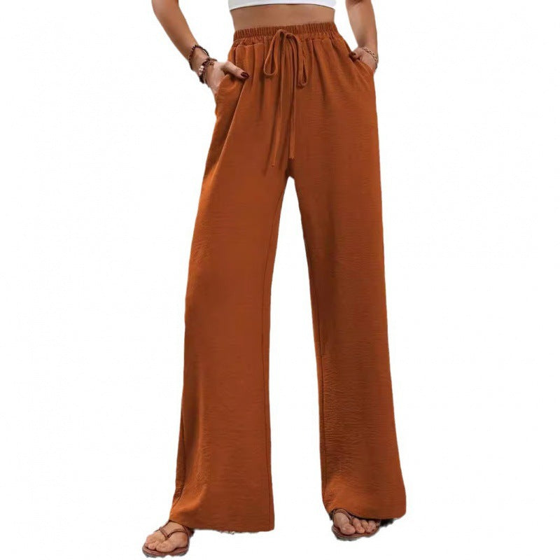 Damen luftige Paltz-Hose mit elastischem Bund und praktischen Taschen EB