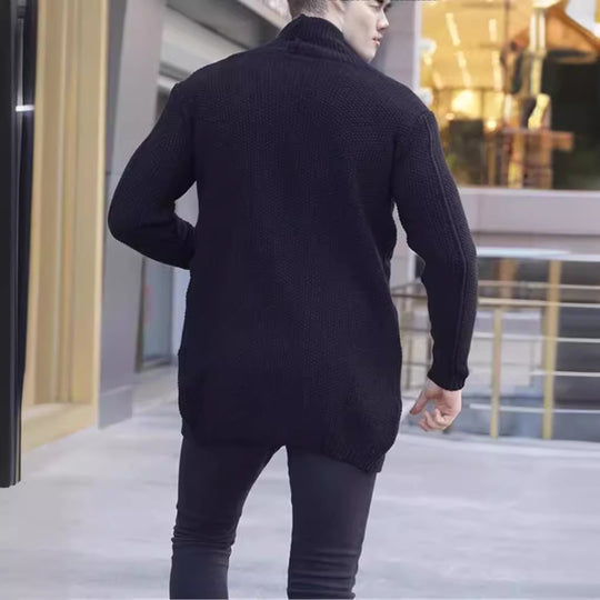 Herren Grobstrick Cardigan mit modischem Zopfmuster und lässigem Schnitt EB