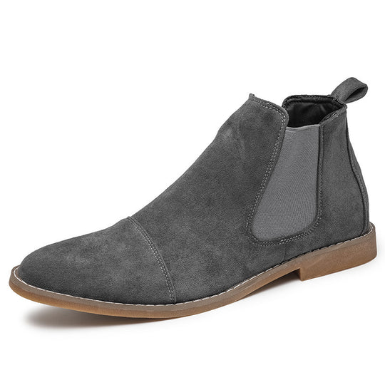 Damen Elegante Veloursleder Chelsea Boots mit elastischen Einsätzen EB