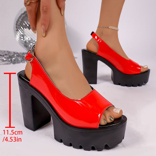Damen Plateau-Pumps mit modischem Krokodil-Look und stabiler Sohle EB