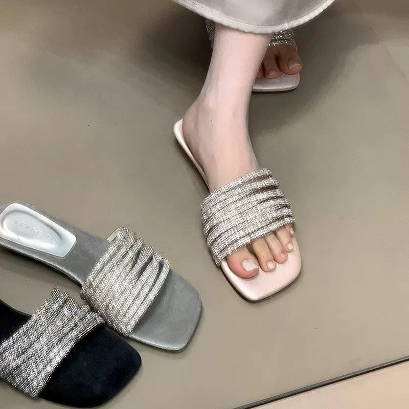 Damen Glamouröse Riemchen-Sandalen mit funkelnden Akzenten EB