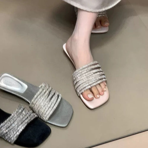 Damen Glamouröse Riemchen-Sandalen mit funkelnden Akzenten EB