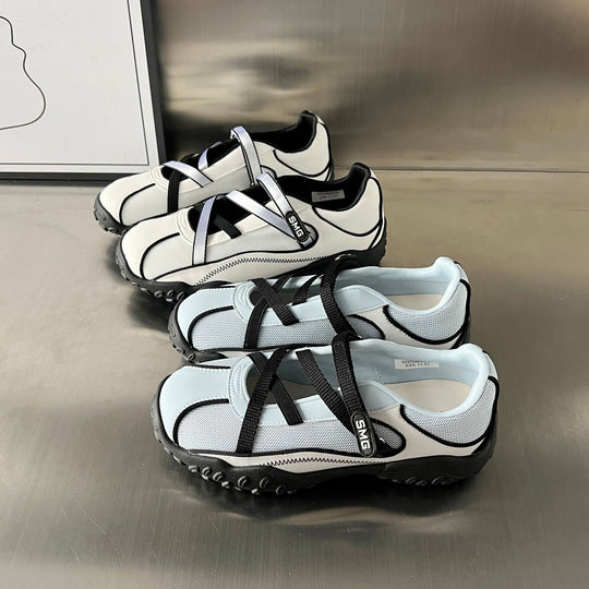 Damen Sportliche Sneaker mit innovativem Riemenverschluss und rutschfester Sohle EB