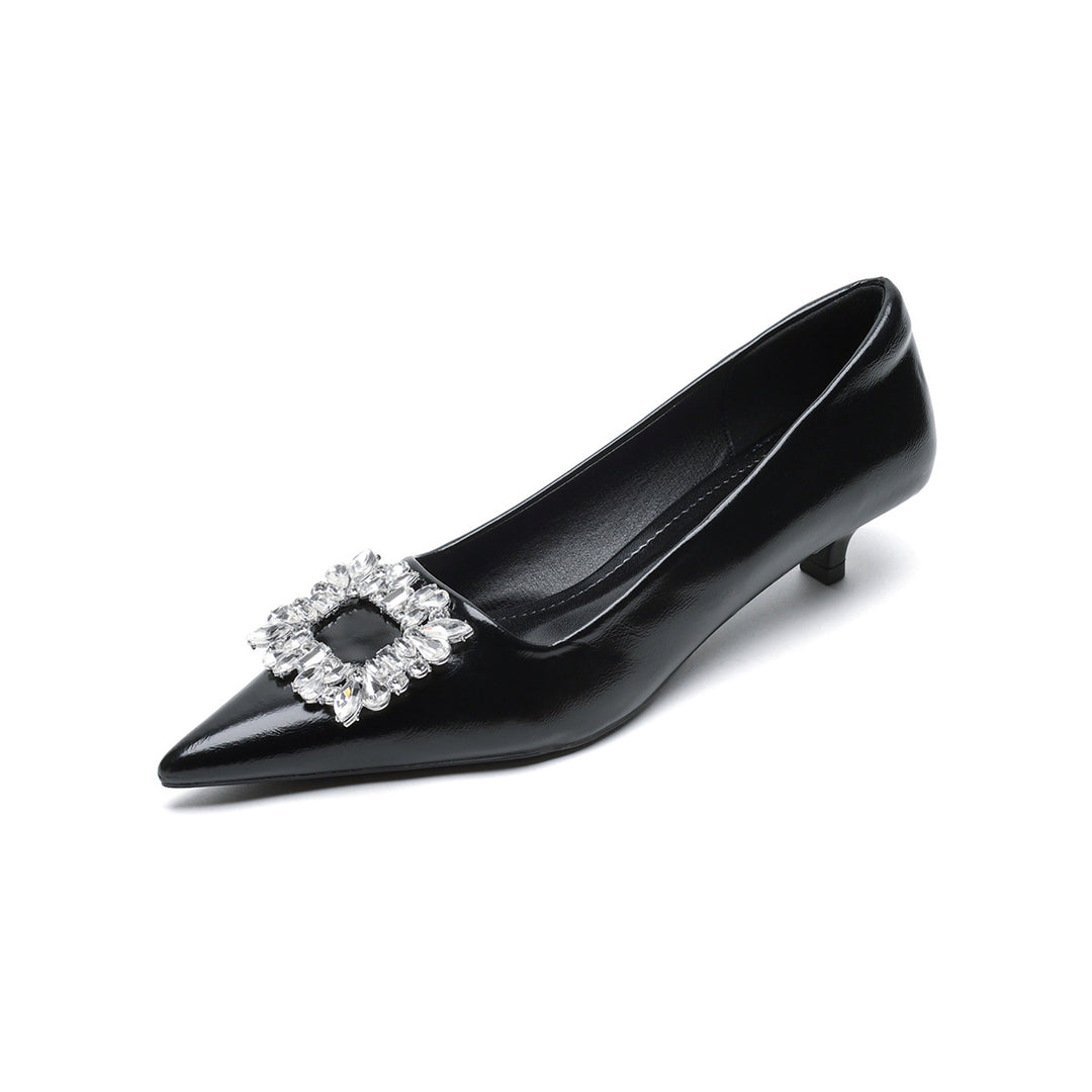 Damen elegante Pumps mit funkelndem Strassbesatz EB