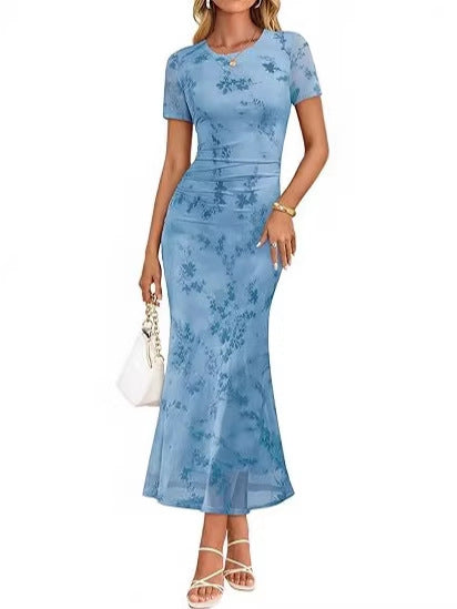 Damen Maxikleid mit floralen Stickereien EB