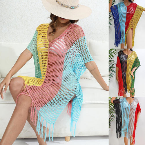Damen luftig-transparenter Strandponcho EB
