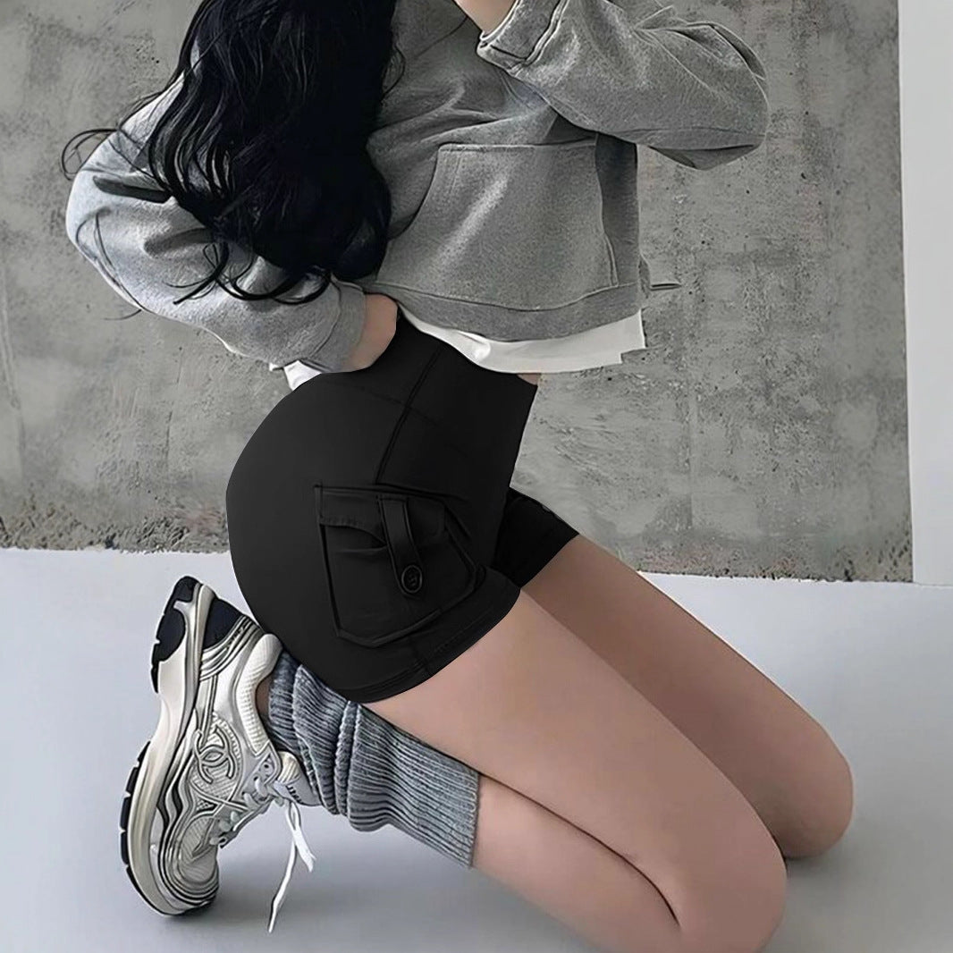 Damen Sportliche Shorts mit praktischen Seitentaschen und elastischem Bund EB